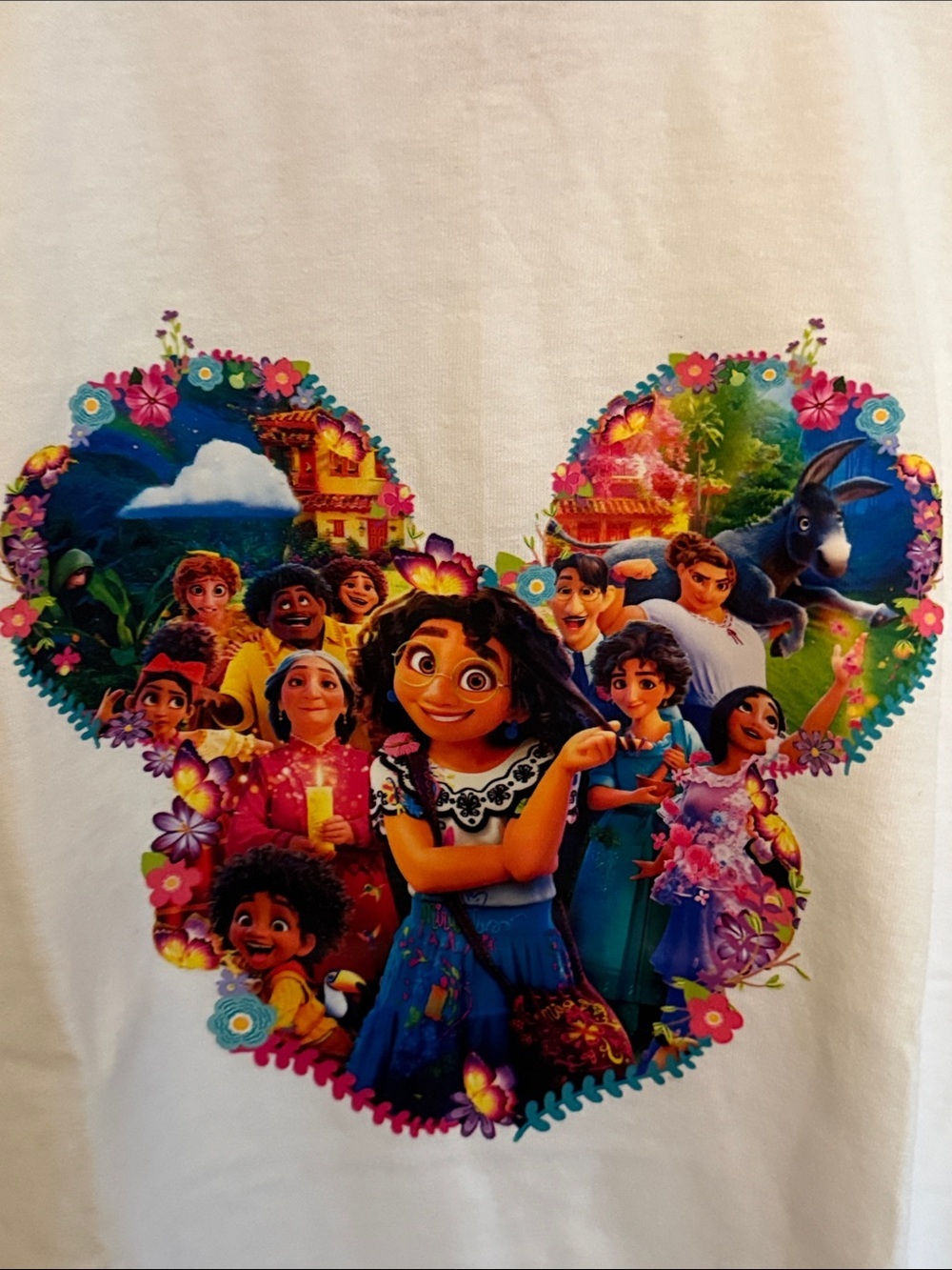 Disney White Girls' Encanto Multicolor Heart Graphic Tee - Picture 4 of 5